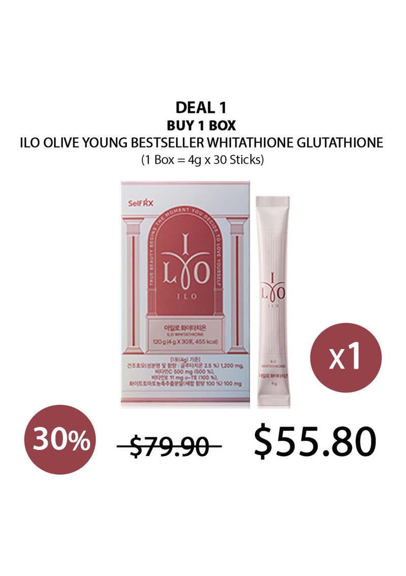 [ILO] Olive Young Bestseller Whitathione Glutathione (1 Box = 4g x 30 Sticks)