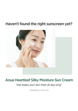 [ANUA] Heartleaf Silky Moisture Sun Cream SPF 50+ PA++++ 50ml