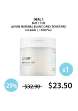 [LUVUM] Natural Blanc Daily Toner Pad 130ml (60 Pads)