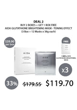 [AIDA] Glutathione Brightening Mask (1 Box = 4 Masks x 38g)