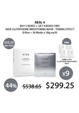 [AIDA] Glutathione Brightening Mask (1 Box = 4 Masks x 38g)