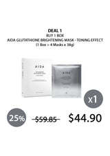 [AIDA] Glutathione Brightening Mask (1 Box = 4 Masks x 38g)