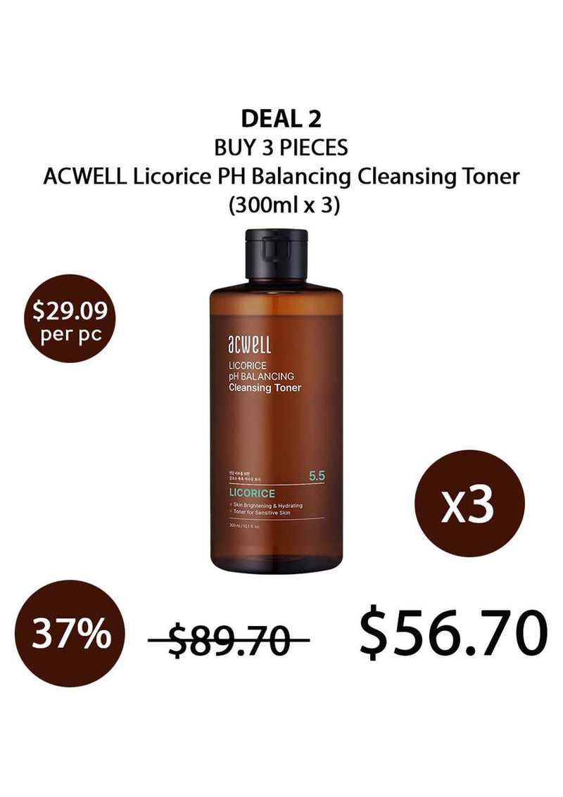 [ACWELL] Licorice PH Balancing Cleansing Toner 30ml/150ml/300ml