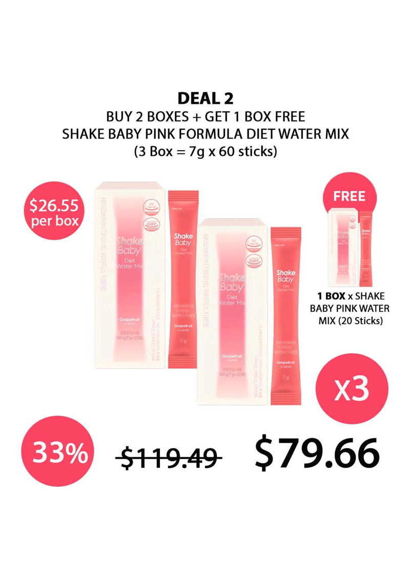 [SHAKE BABY] Pink Formula Diet Water Mix (1 Box = 7g x 20 Sticks)