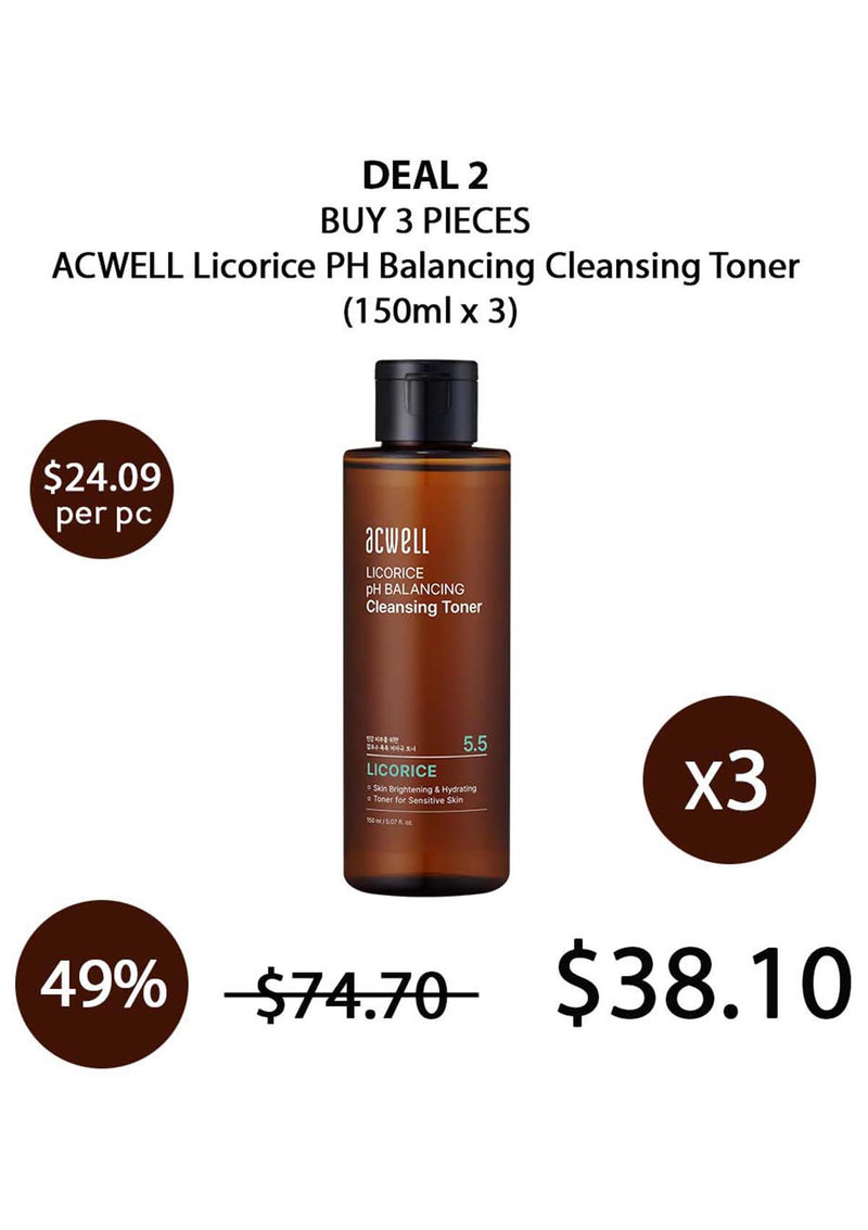 [ACWELL] Licorice PH Balancing Cleansing Toner 30ml/150ml/300ml