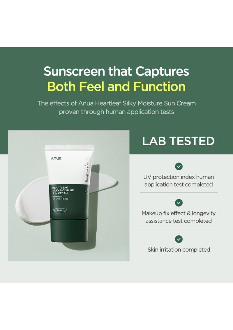 [ANUA] Heartleaf Silky Moisture Sun Cream SPF 50+ PA++++ 50ml