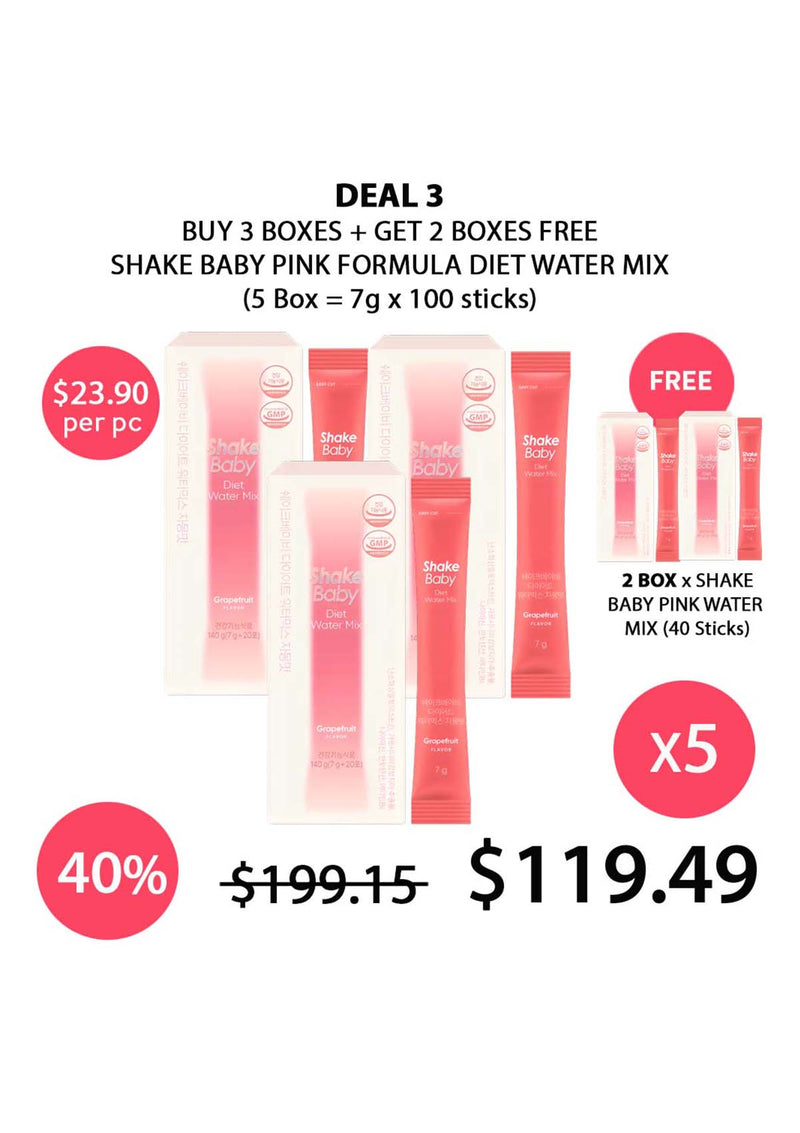 [SHAKE BABY] Pink Formula Diet Water Mix (1 Box = 7g x 20 Sticks)