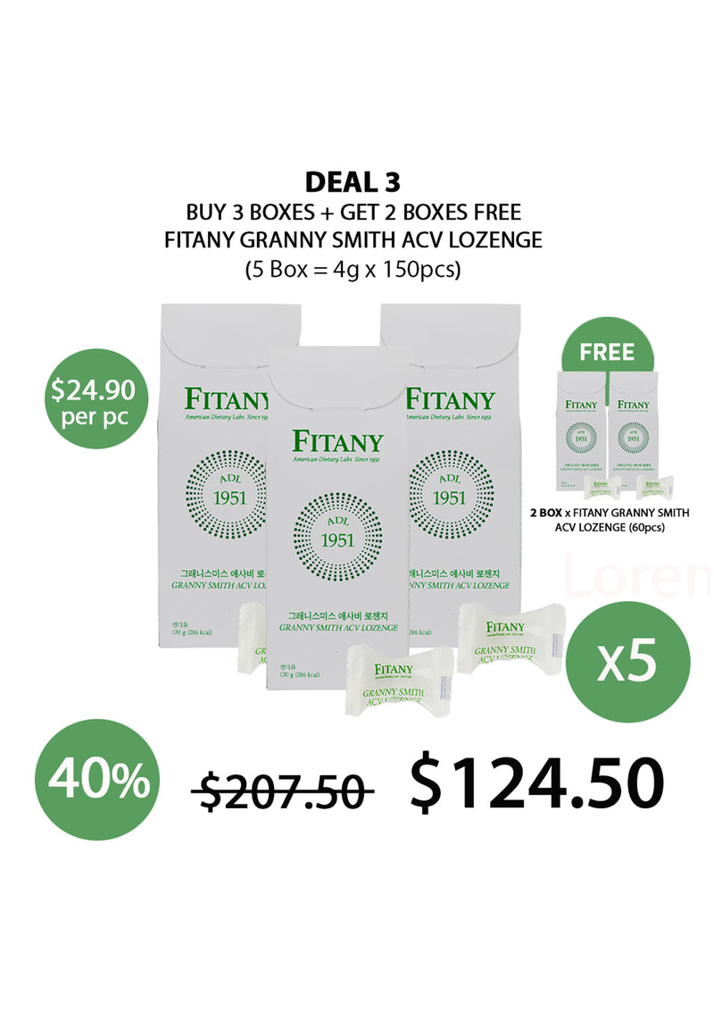 [FITANY] Granny Smith ACV Lozenge (1 Box = 4g x 30pcs)