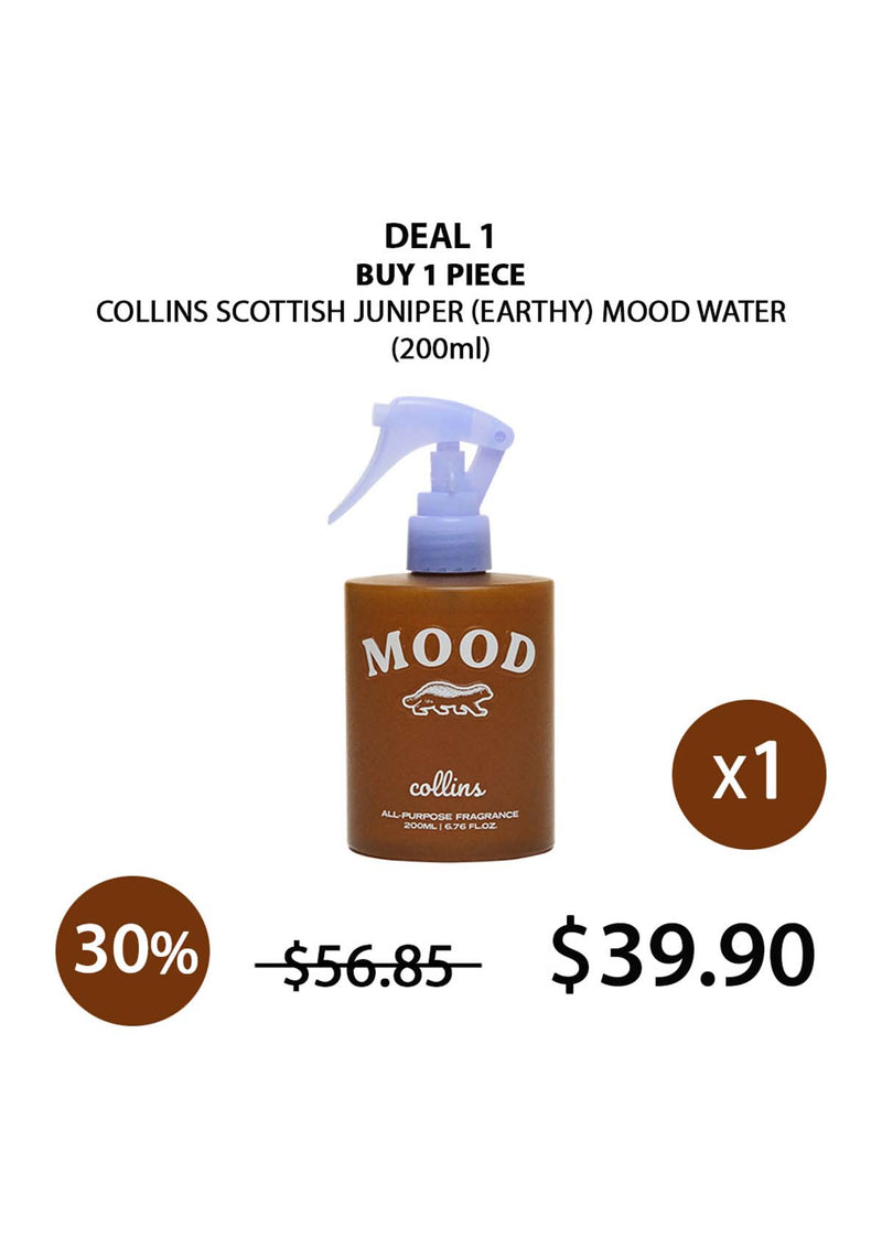 [COLLINS] All Purpose Fragrance Scottish Juniper Mood Water - Earthy Scent 60ml | 200ml