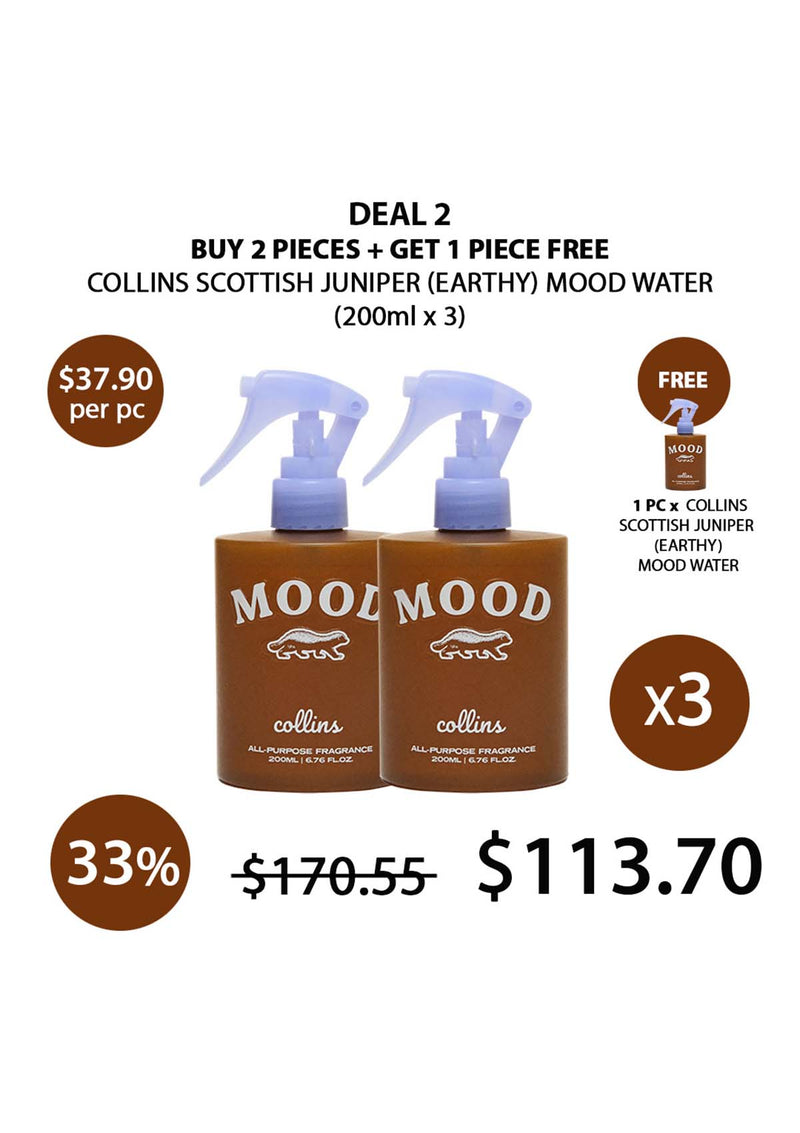 [COLLINS] All Purpose Fragrance Scottish Juniper Mood Water - Earthy Scent 60ml | 200ml