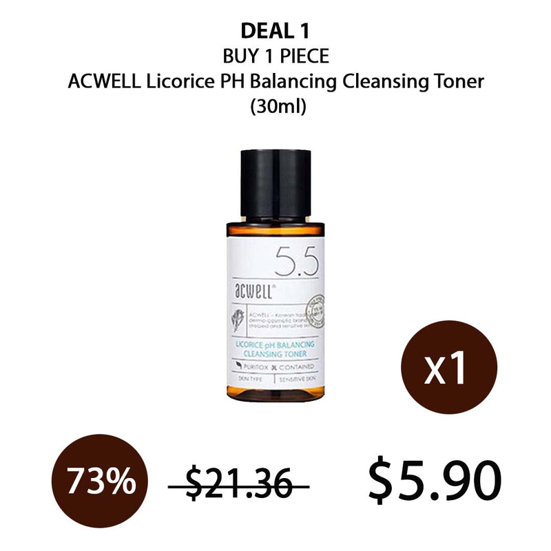 [ACWELL] Licorice PH Balancing Cleansing Toner 30ml/150ml/300ml