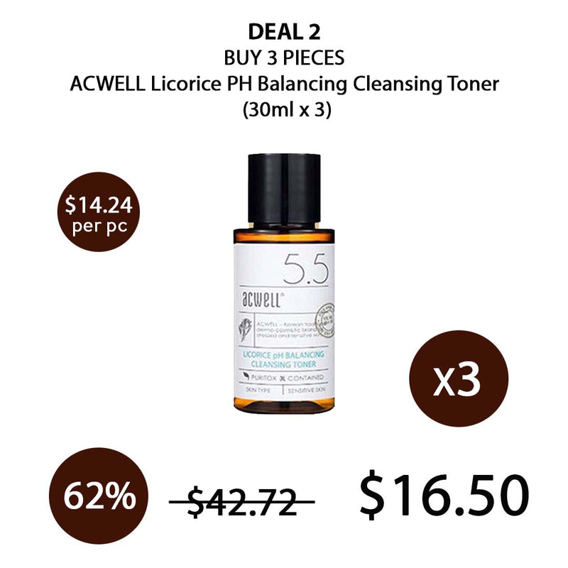 [ACWELL] Licorice PH Balancing Cleansing Toner 30ml/150ml/300ml