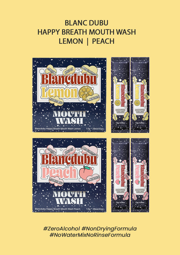 [BLANC DUBU] Happy Breath Mouth Wash Lemon | Peach (1 Box = 1.5g × 28 Sticks)