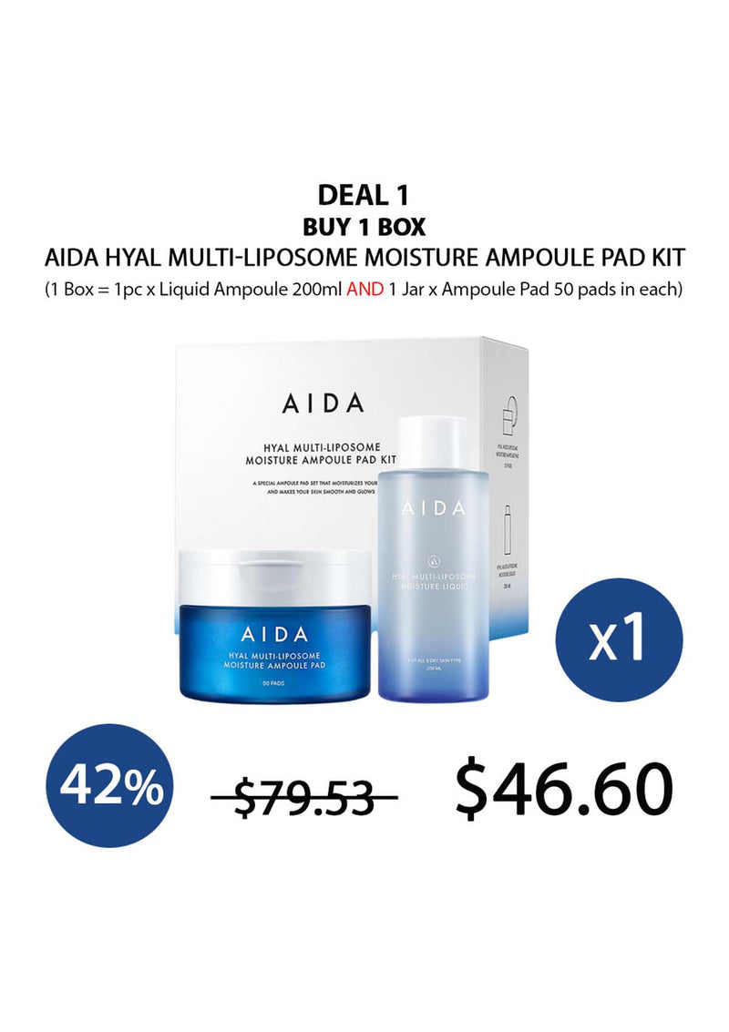 [AIDA] Hyal Multi-Liposome Moisture Ampoule Pad Kit