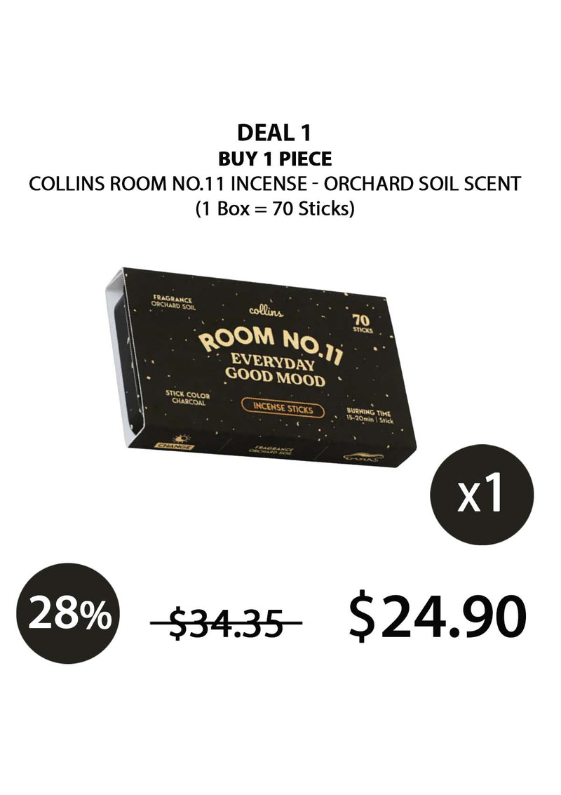 [COLLINS] Room No.11 Incense - Orchard Soil Scent (1 Box = 70 Sticks)