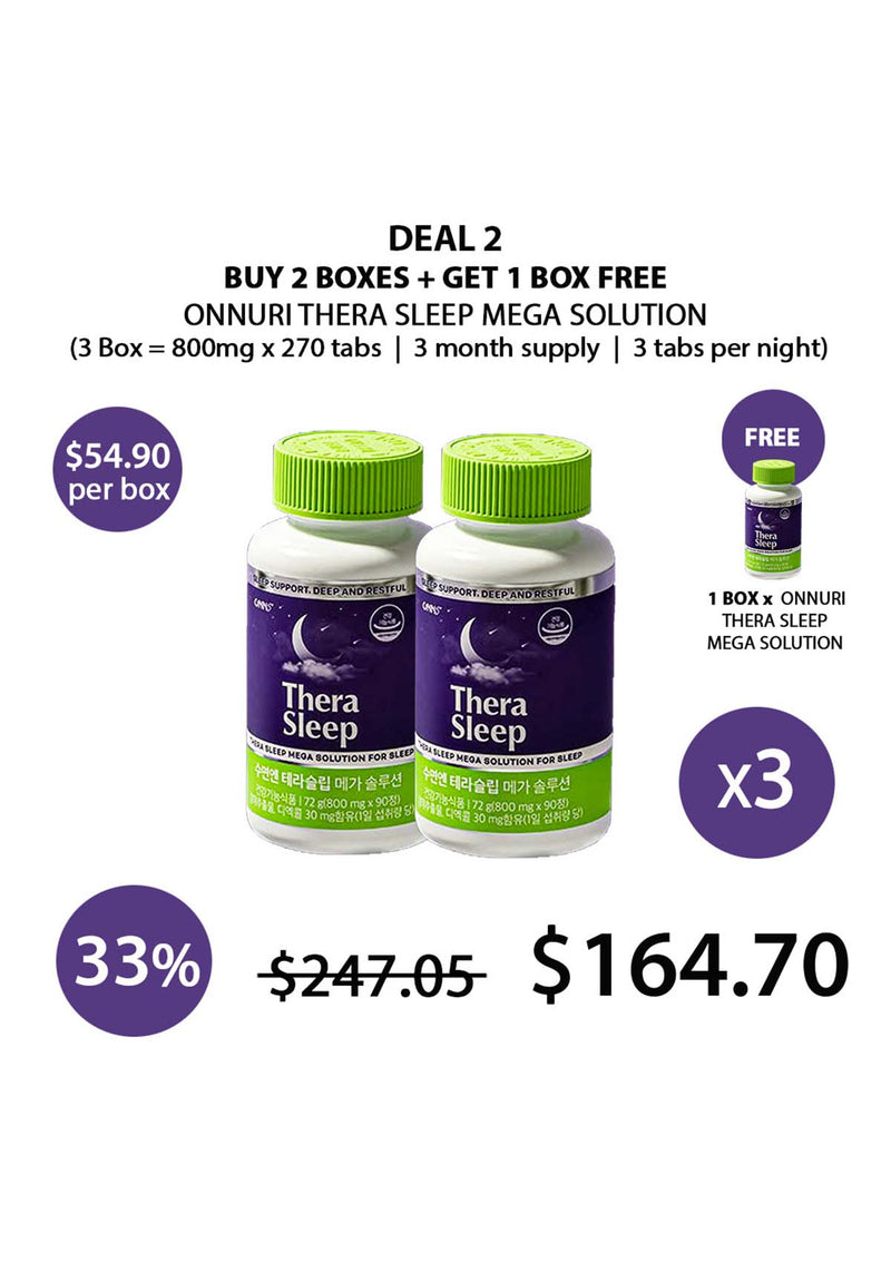 [ONNURI] Thera Sleep Mega Solution (1 Box = 800mg × 90 Tablets)