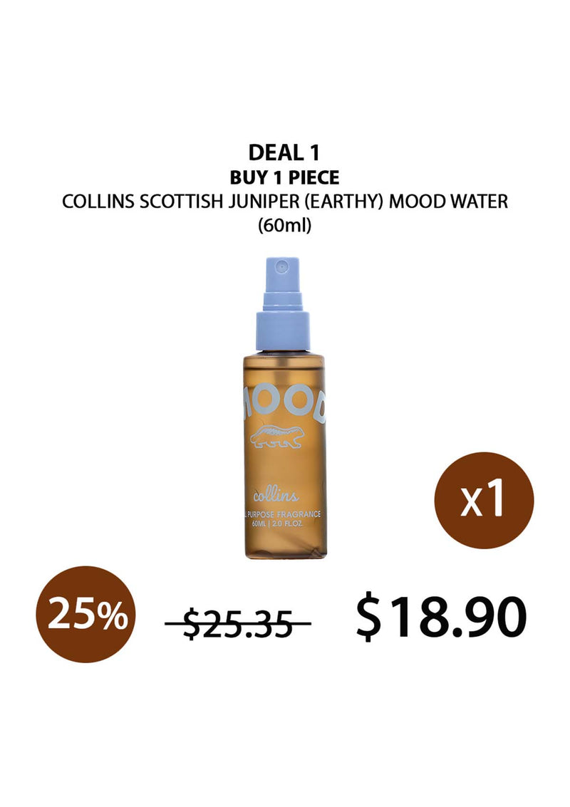 [COLLINS] All Purpose Fragrance Scottish Juniper Mood Water - Earthy Scent 60ml | 200ml