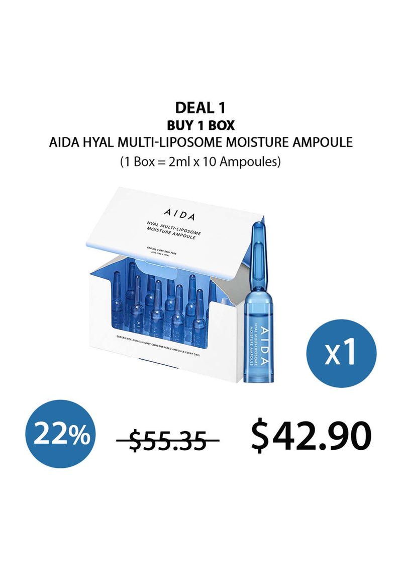 [AIDA] Hyal Multi-Liposome Moisture Ampoule (1 Box = 2ml x 10 Ampoules)