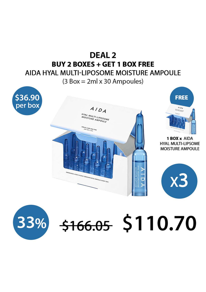 [AIDA] Hyal Multi-Liposome Moisture Ampoule (1 Box = 2ml x 10 Ampoules)