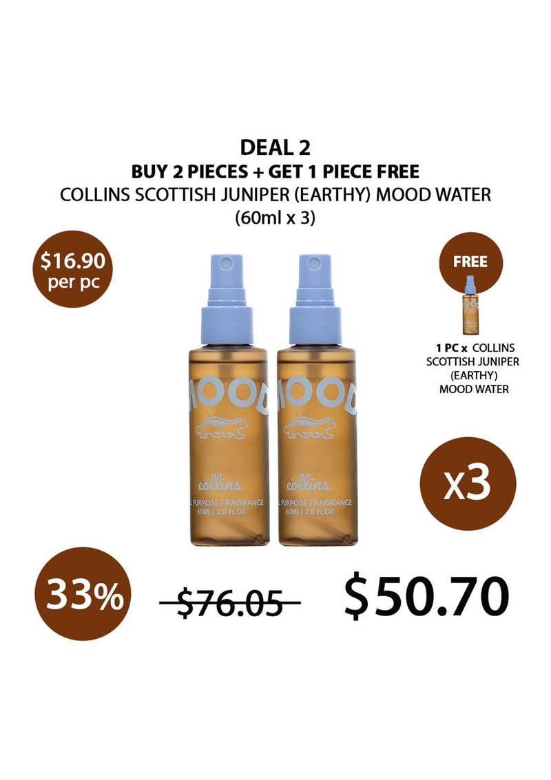 [COLLINS] All Purpose Fragrance Scottish Juniper Mood Water - Earthy Scent 60ml | 200ml