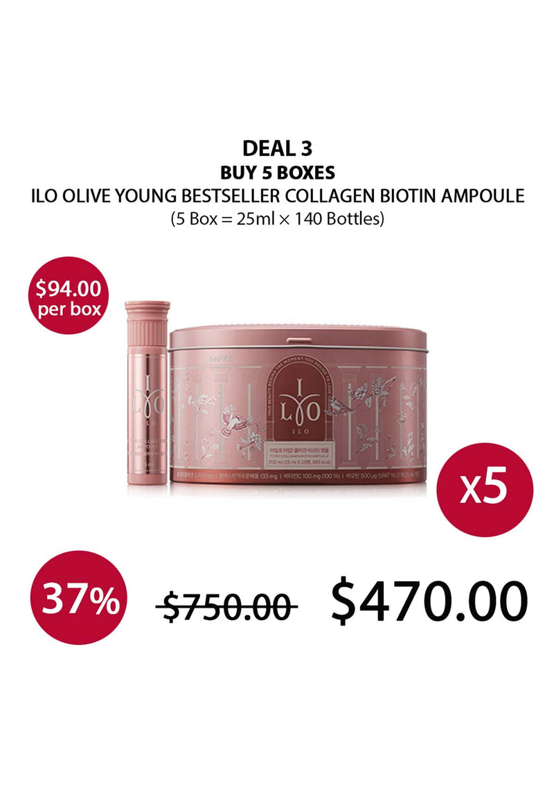 [ILO] Olive Young Bestseller Collagen Biotin Ampoule (1 Box = 25ml × 28 Bottles)