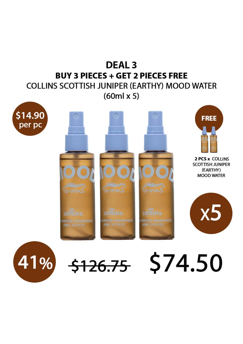 [COLLINS] All Purpose Fragrance Scottish Juniper Mood Water - Earthy Scent 60ml | 200ml