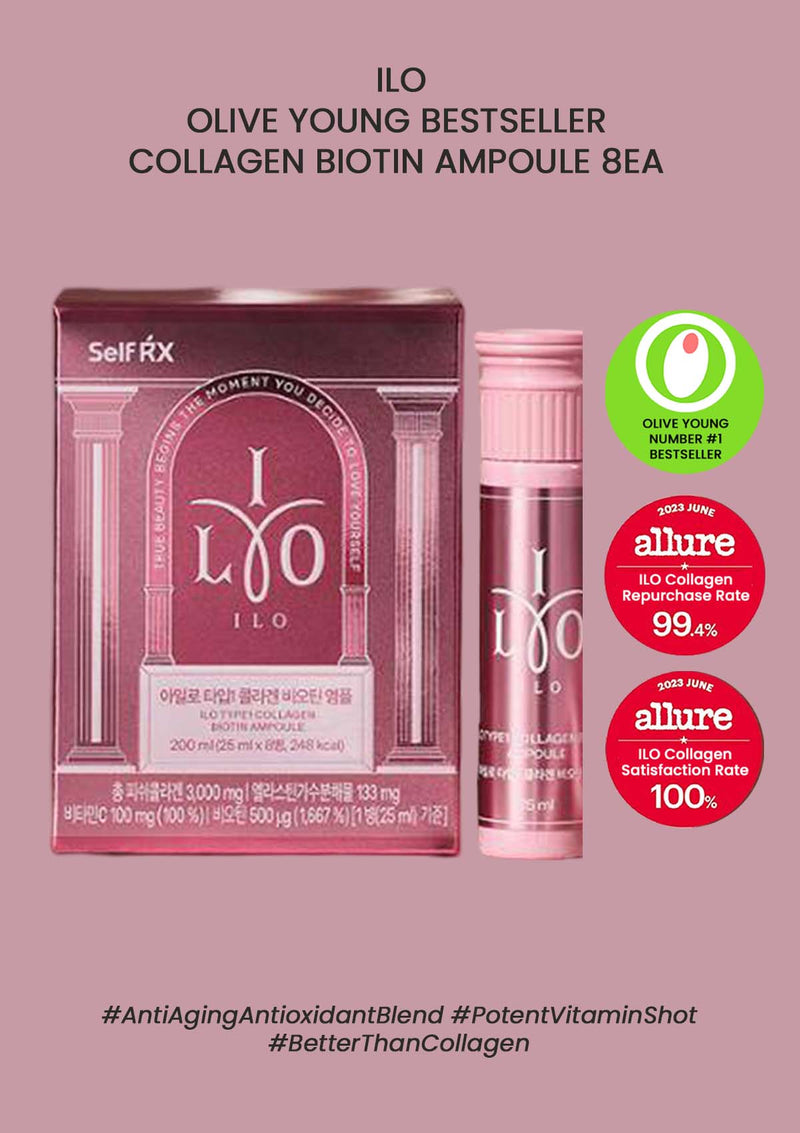 [ILO] Olive Young Bestseller Collagen Biotin Ampoule (1 Box = 25ml × 8 Bottles)