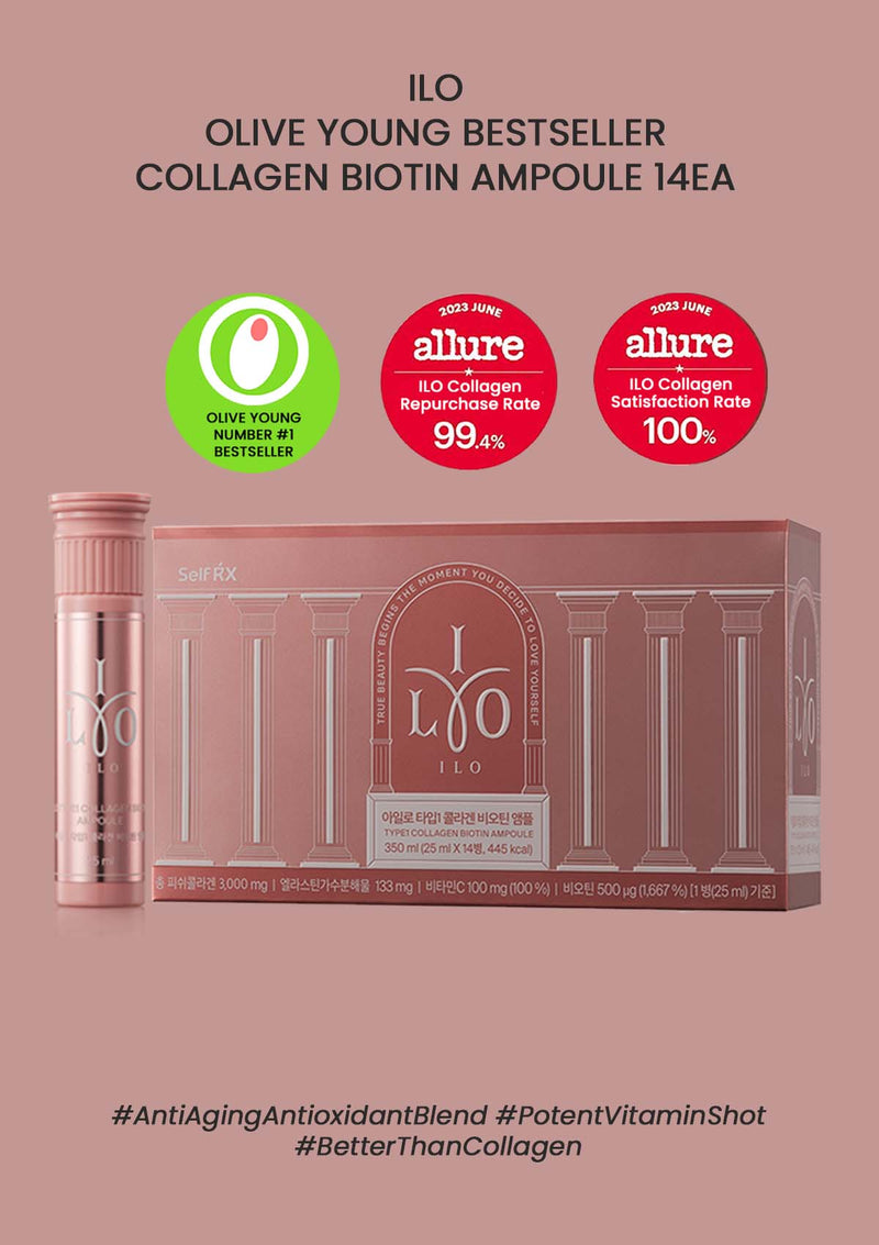 [ILO] Olive Young Bestseller Collagen Biotin Ampoule (1 Box = 25ml × 14 Bottles)