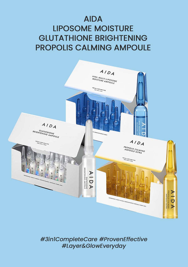 [AIDA] Liposome Moisture | Glutathione Brightening | Propolis Calming Ampoule