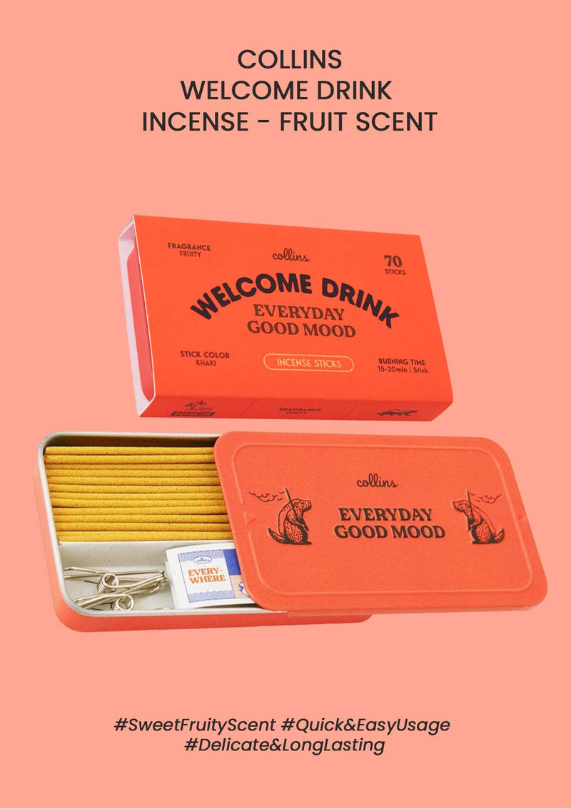 [COLLINS] Welcome Drink Incense - Fruit Scent (1 Box = 70 Sticks)