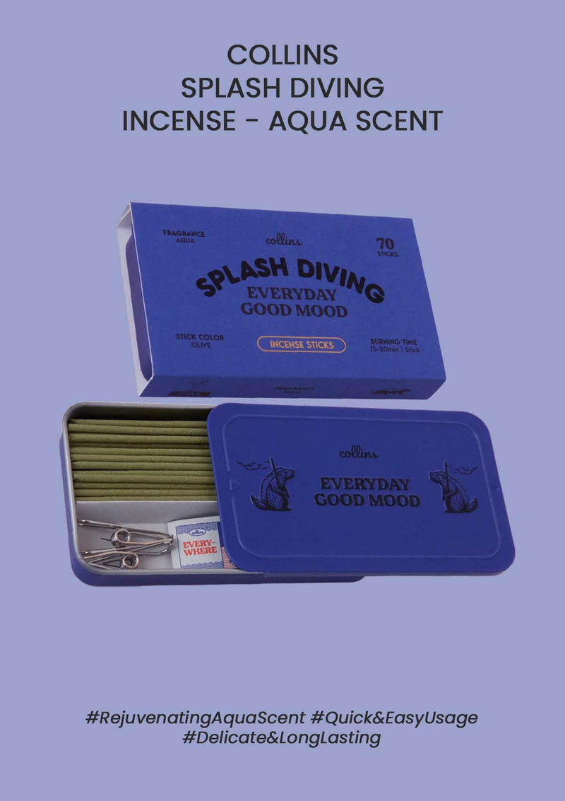 [COLLINS] Splash Diving Incense - Aqua Scent (1 Box = 70 Sticks)