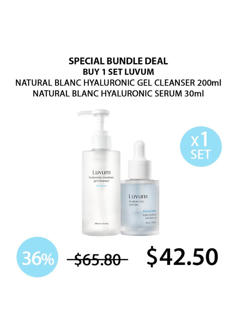 [LUVUM] Natural Blanc Hyaluronic Gel Cleanser | Daily Toner Pad | Serum