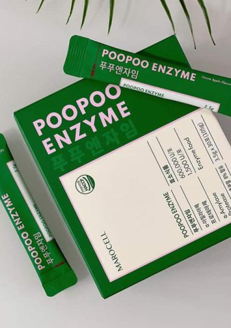 [MAROCELL] Poo Poo Enzyme Green Apple (1 Box = 3.5g x 30 Sticks)