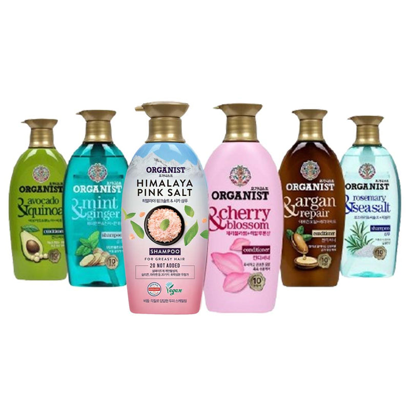 [Organist] [Bundle of 2] Natural Healing Therapy Shampoo Argan/Himalaya/Peppermint/Avocado/Cherry/Rosemary 500ml