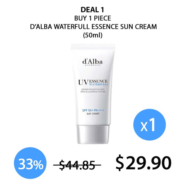 [D'ALBA] UV Waterfull Essence Sun Cream SPF50+ PA++++ 50ml