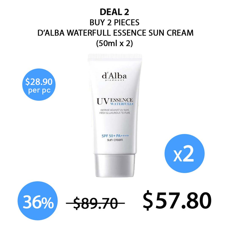 [D'ALBA] UV Waterfull Essence Sun Cream SPF50+ PA++++ 50ml