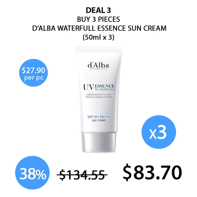 [D'ALBA] UV Waterfull Essence Sun Cream SPF50+ PA++++ 50ml