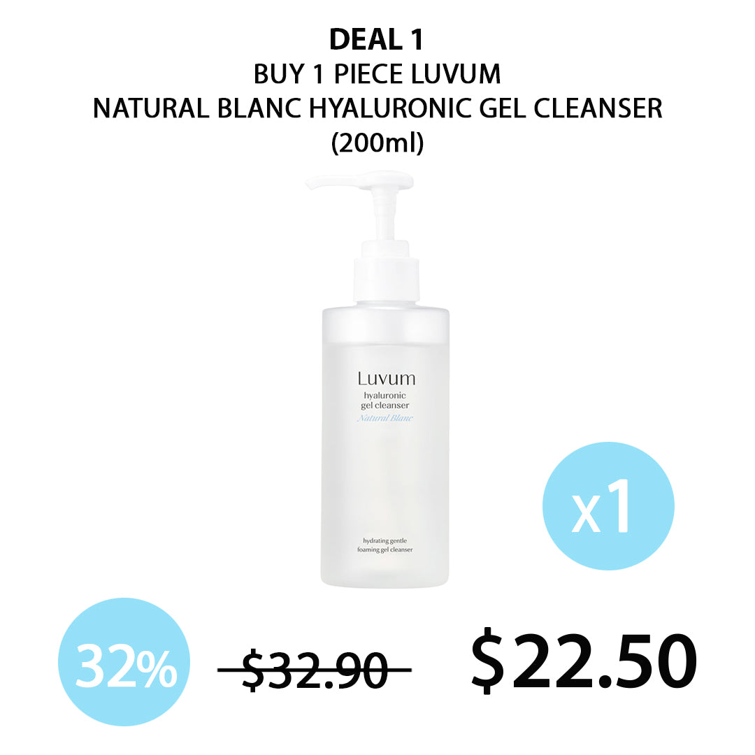 [LUVUM] Natural Blanc Hyaluronic Gel Cleanser 200ml (BUY 1) LUVUM NATURAL  BLANC HYALURONIC GEL CLEANSER